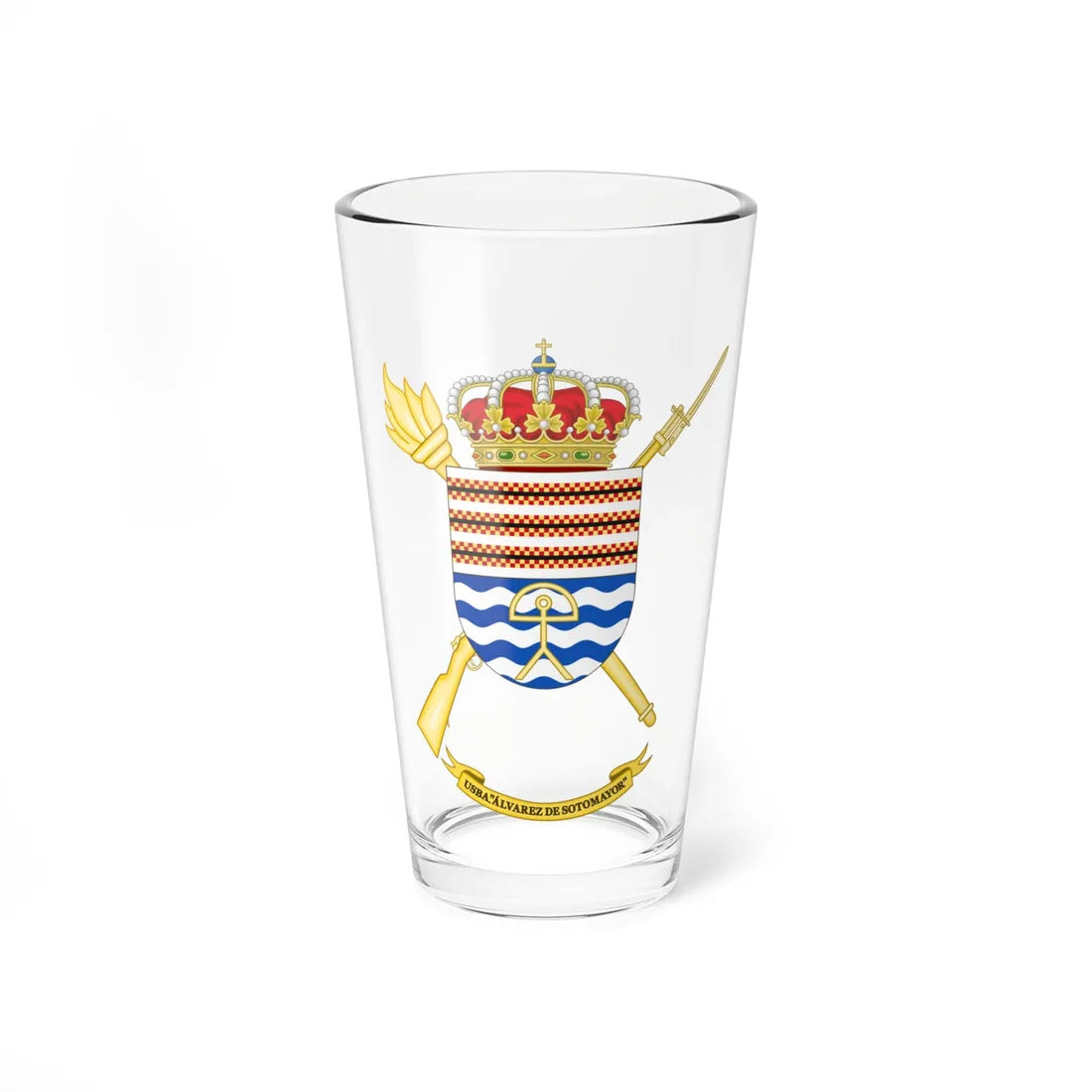 Coat of Arms of the USBA Álvarez de Sotomayor (Spain) (Coat of Arms) Pint Glass 16oz 16oz - Go Mug Yourself