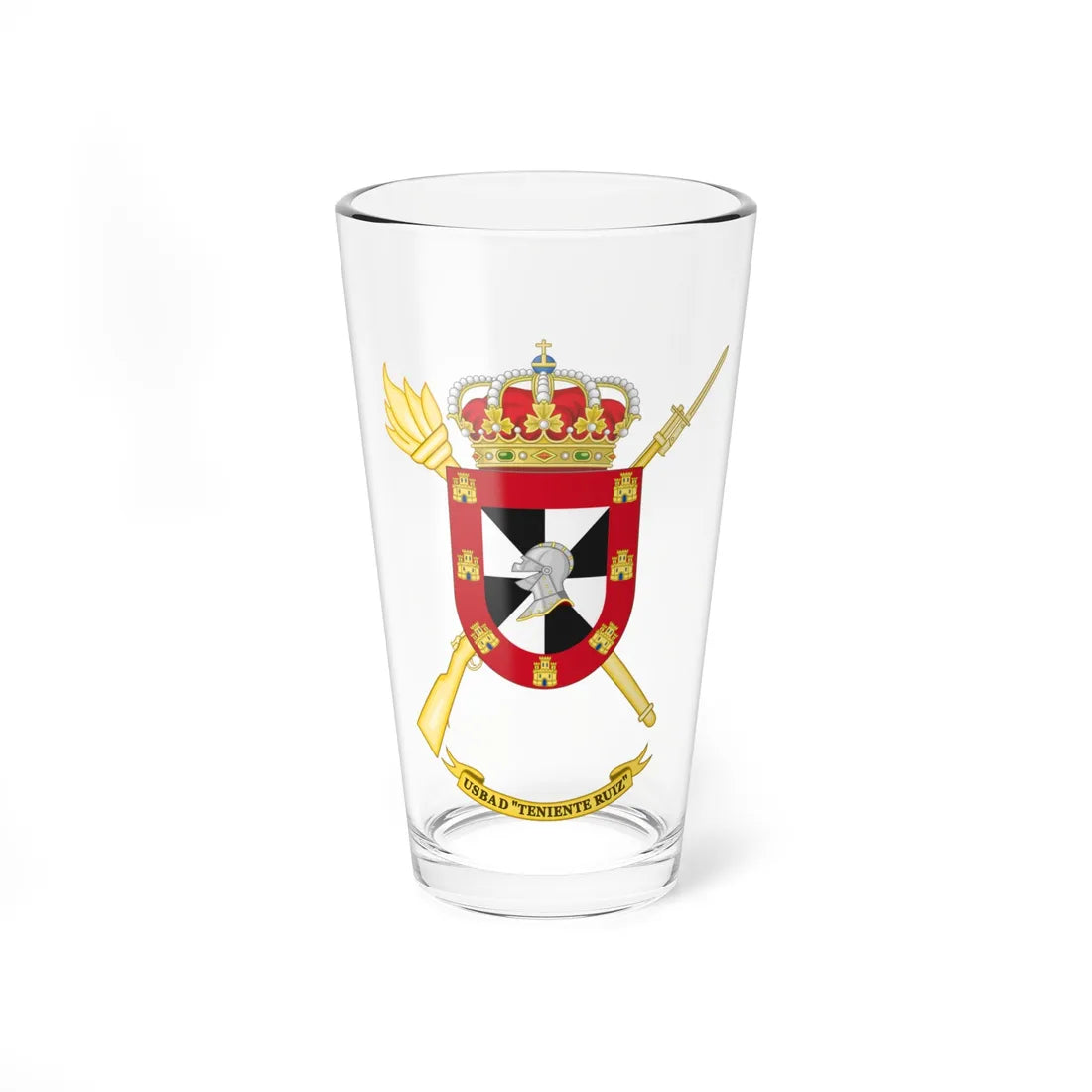 Coat of Arms of the USBAD Ceuta (Spain) (Coat of Arms) Pint Glass 16oz 16oz - Go Mug Yourself