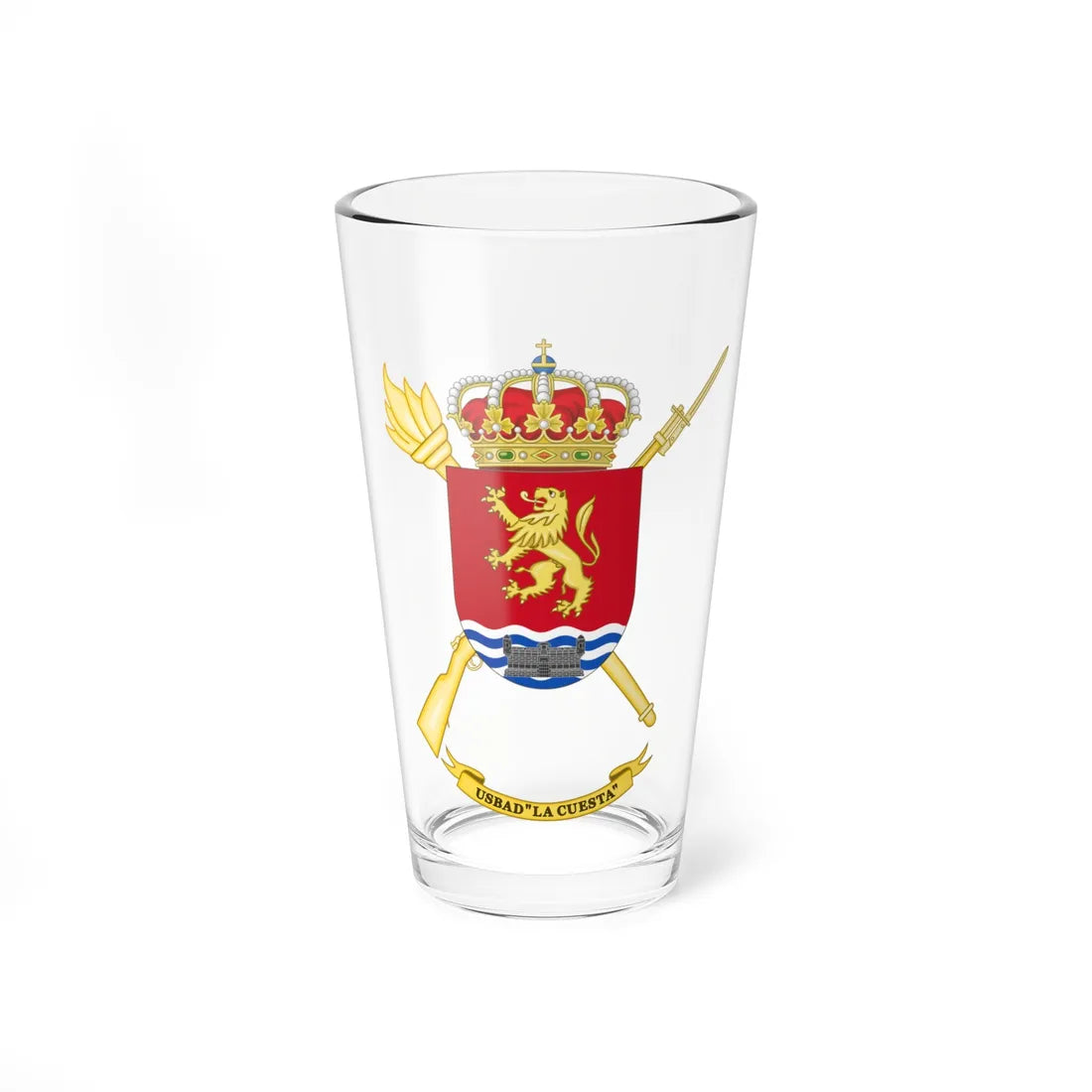 Coat of Arms of the USBAD La Cuesta (Spain) (Coat of Arms) Pint Glass 16oz 16oz - Go Mug Yourself