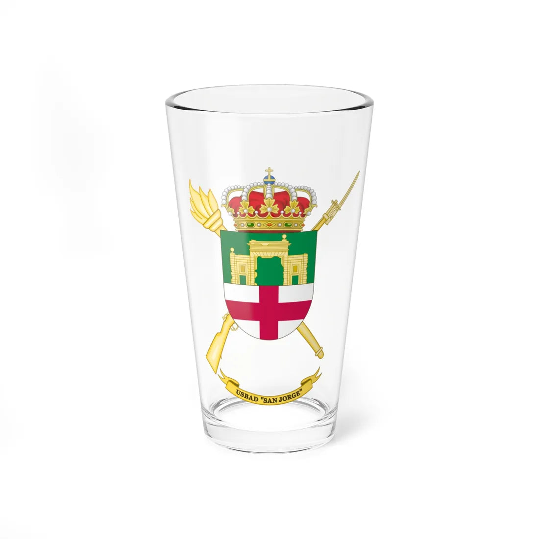 Coat of Arms of the USBAD San Jorge (Spain) (Coat of Arms) Pint Glass 16oz 16oz - Go Mug Yourself