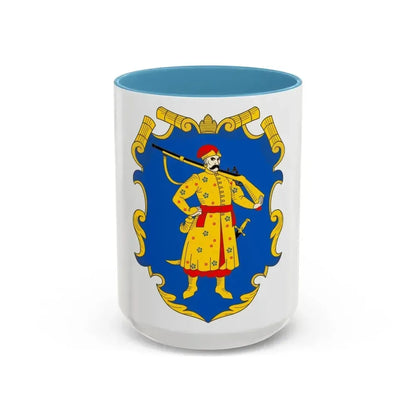 Coat of arms of the Zaporozhian Host - Accent Coffee Mug 15oz Light Blue - Go Mug Yourself