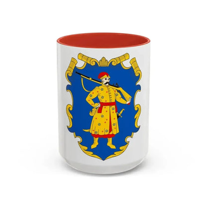 Coat of arms of the Zaporozhian Host - Accent Coffee Mug 15oz Red - Go Mug Yourself