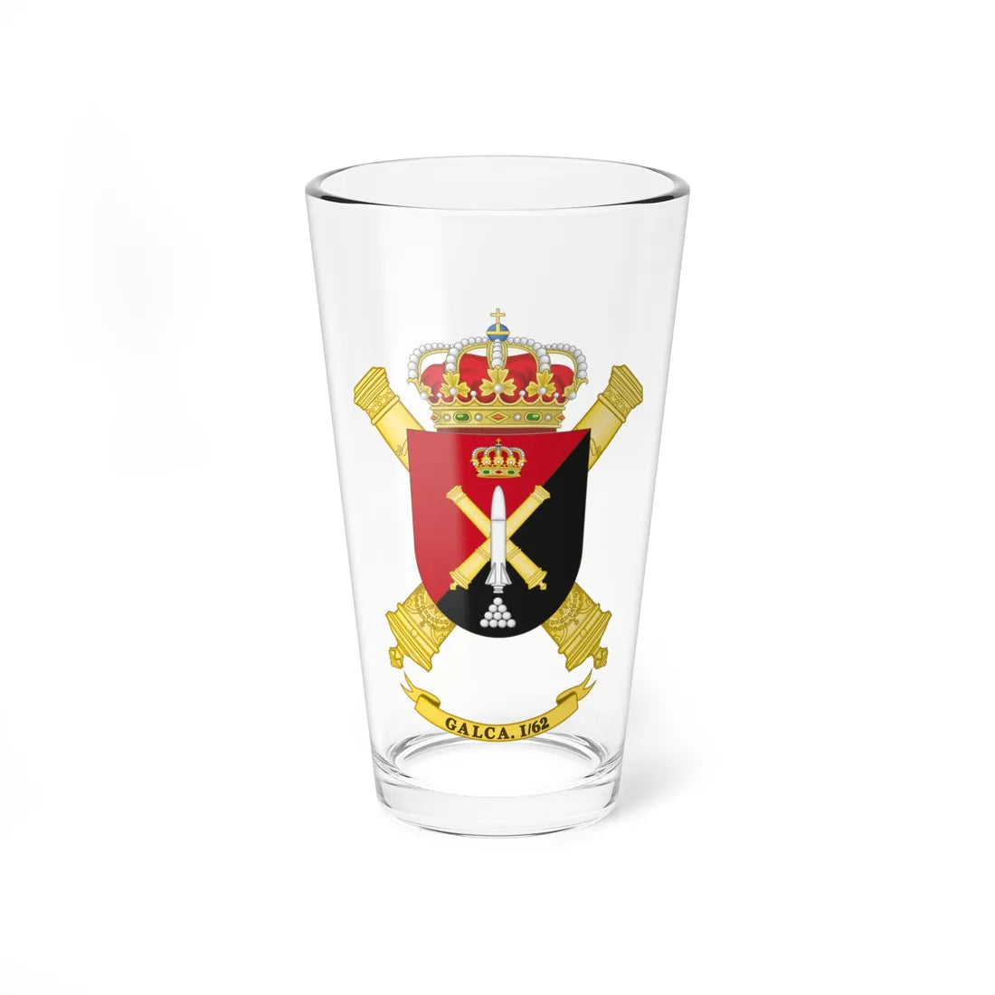 Coat of Arms of the1st-62 Rocket Artillery Group (Spain) (Coat of Arms) Pint Glass 16oz 16oz - Go Mug Yourself