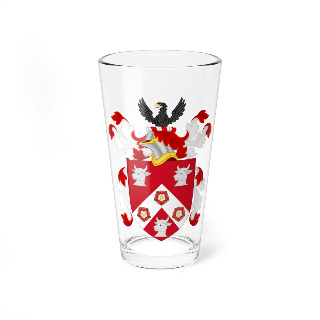 Coat of Arms of Thomas Bull (United States) (Coat of Arms) Pint Glass 16oz 16oz - Go Mug Yourself