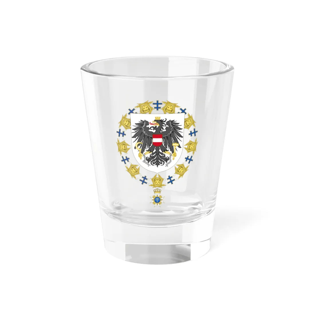 Coat of Arms of Thomas Klestil Order of the Seraphim (Austria) (Coat of Arms) Shot Glass 1.5oz 1.5oz - Go Mug Yourself