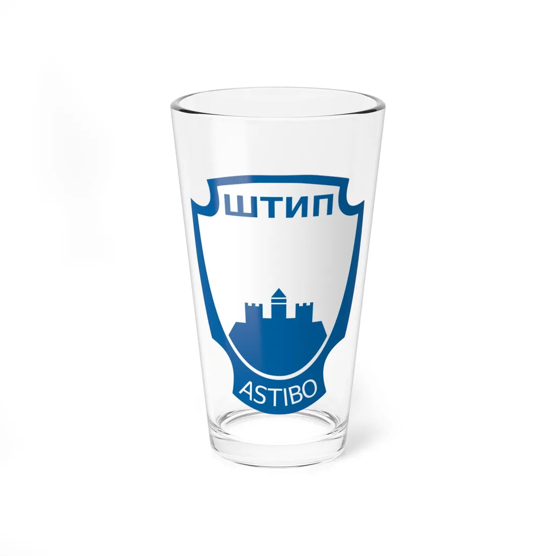 Coat of arms of Štip Municipality (North Macedonia) (Coat of Arms) Pint Glass 16oz 16oz - Go Mug Yourself