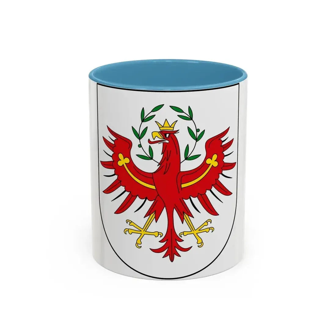 Coat of Arms of Tirol Austria - Accent Coffee Mug 11oz Light Blue - Go Mug Yourself