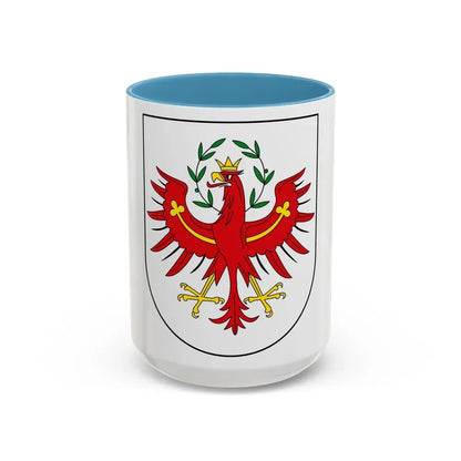 Coat of Arms of Tirol Austria - Accent Coffee Mug 15oz Light Blue - Go Mug Yourself