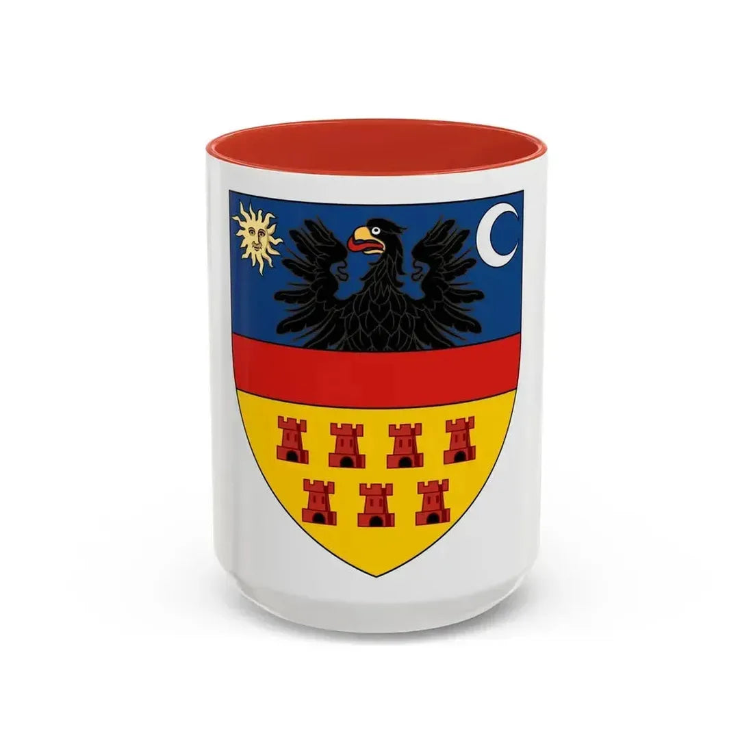 Coat of arms of Transylvania - Accent Coffee Mug 15oz Red - Go Mug Yourself