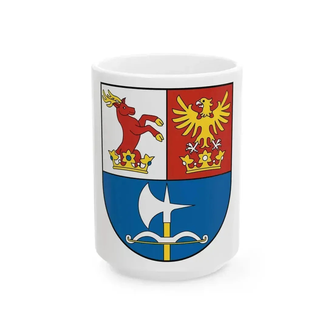 Coat Of Arms Of Trencin Region (Slovakia) White Coffee Mug 15oz - Go Mug Yourself