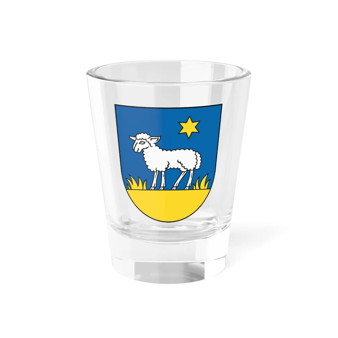 Coat of Arms of Trenčianske Teplice (Slovakia) (Coat of Arms) Shot Glass 1.5oz 1.5oz - Go Mug Yourself