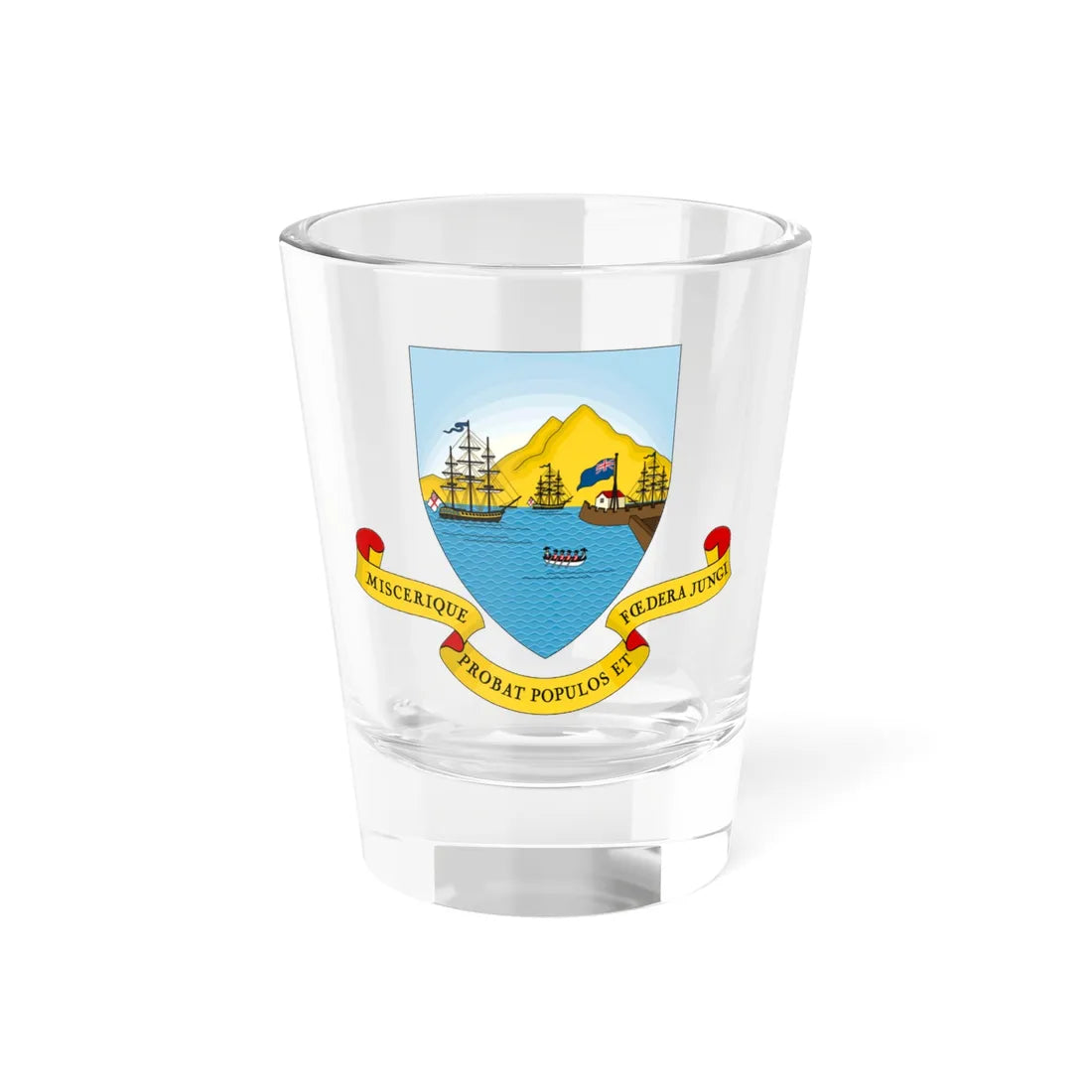 Coat of arms of Trinidad and Tobago 1958-1962 (Trinidad and Tobago) (Coat of Arms) Shot Glass 1.5oz 1.5oz - Go Mug Yourself