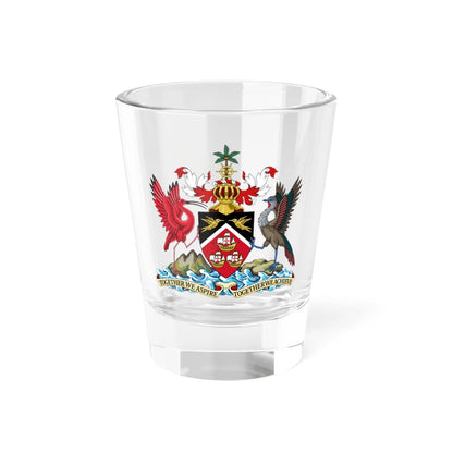 Coat of arms of Trinidad and Tobago 1962-2025 (Trinidad and Tobago) (Coat of Arms) Shot Glass 1.5oz 1.5oz - Go Mug Yourself