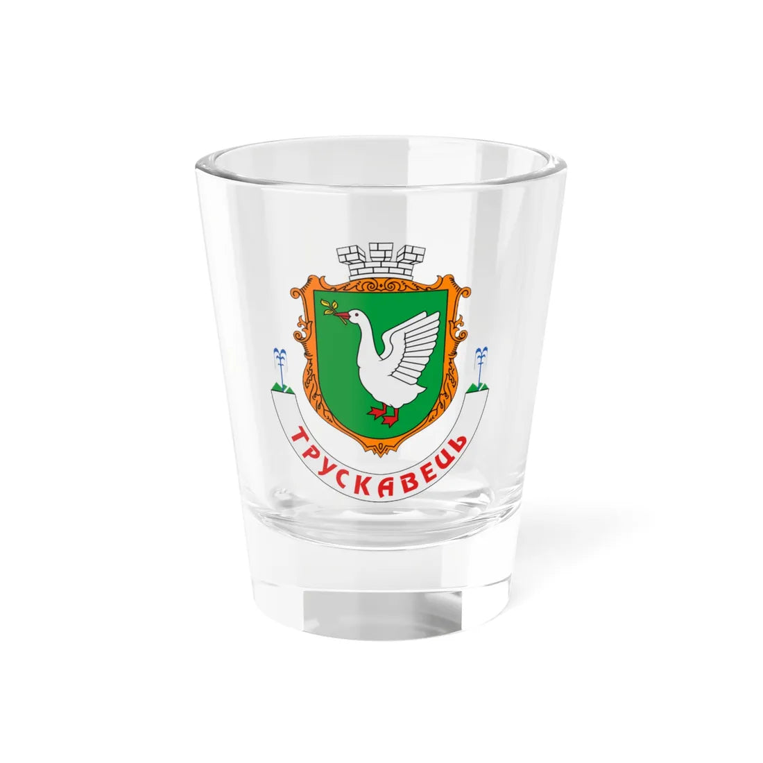 Coat of Arms of Truskavets (Ukraine) (Coat of Arms) Shot Glass 1.5oz 1.5oz - Go Mug Yourself