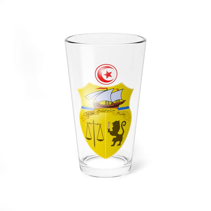Coat of arms of Tunisia 3d (Tunisia) (Coat of Arms) Pint Glass 16oz 16oz - Go Mug Yourself