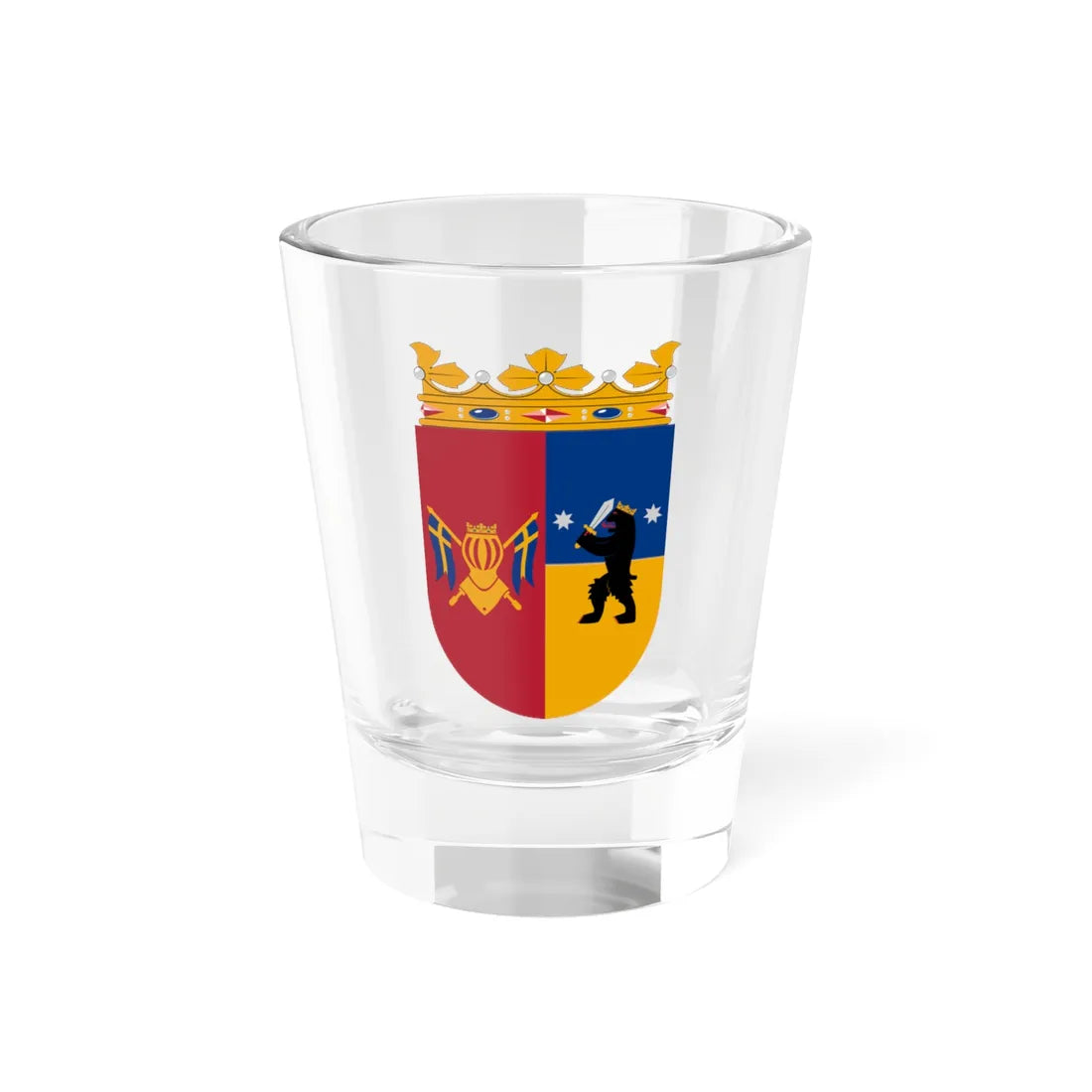 Coat of Arms of Turku and Pori Province (Finland) (Coat of Arms) Shot Glass 1.5oz 1.5oz - Go Mug Yourself