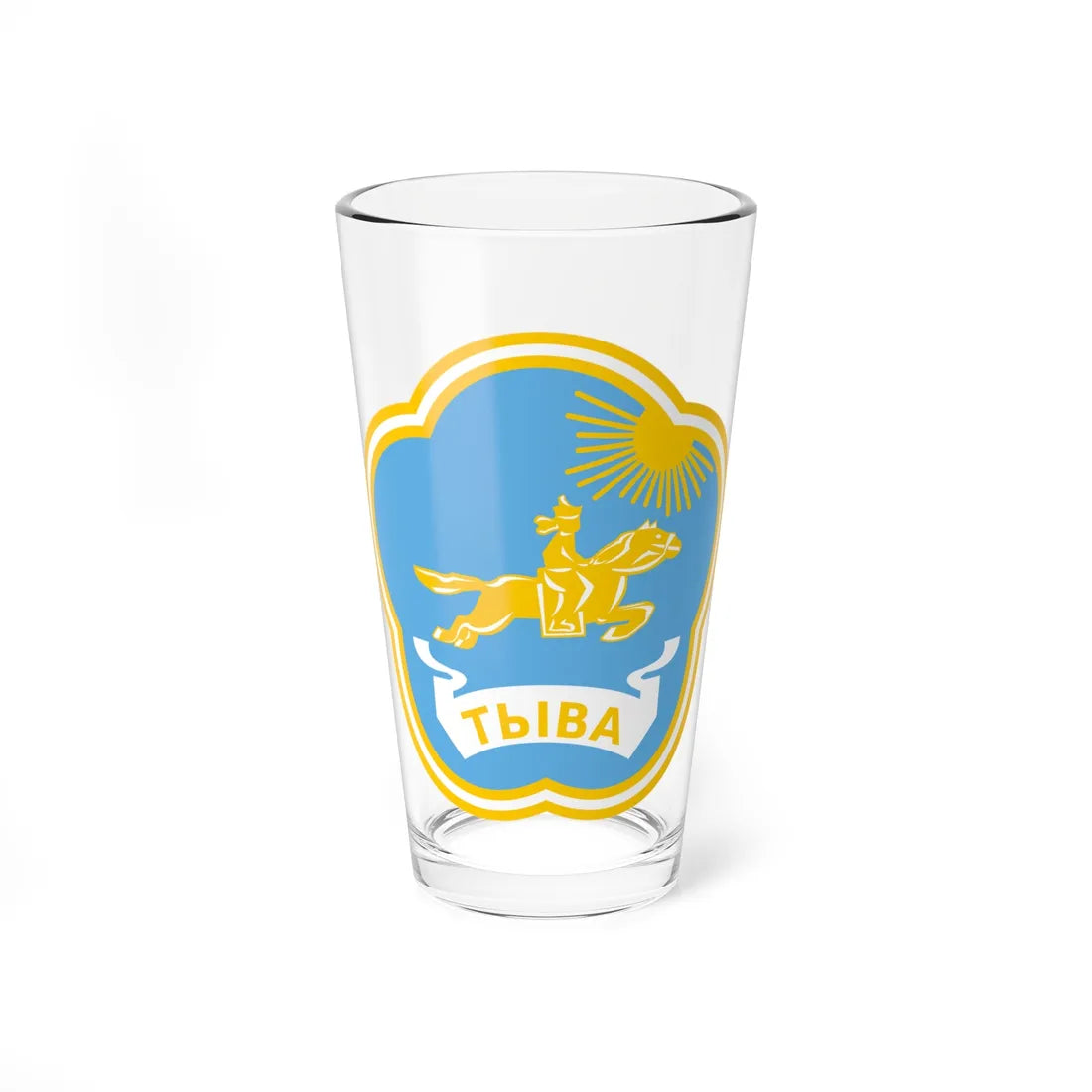 Coat of arms of Tuva (Russia) (Coat of Arms) Pint Glass 16oz 16oz - Go Mug Yourself