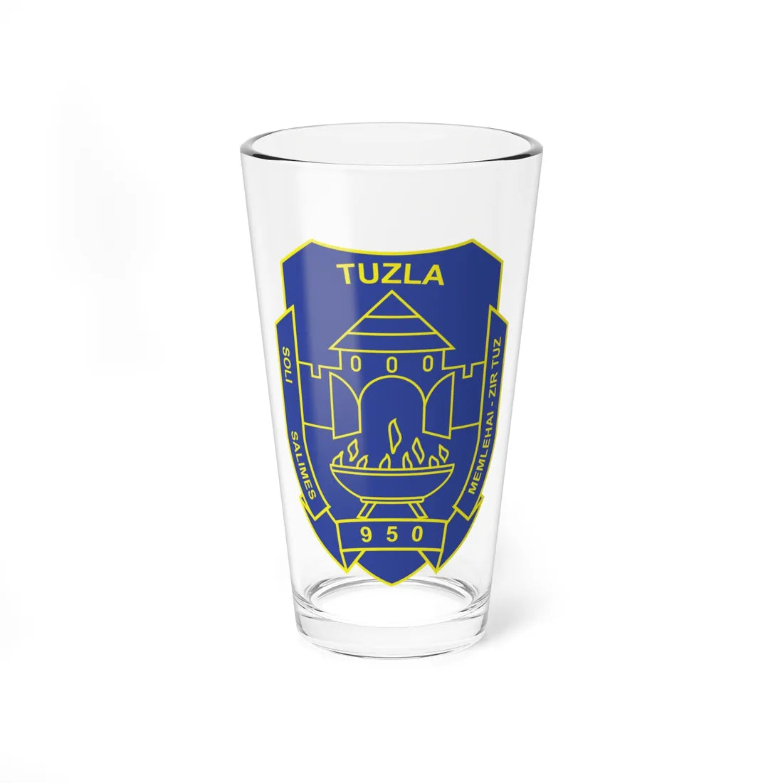 Coat of arms of Tuzla (Bosnia and Herzegovina) (Coat of Arms) Pint Glass 16oz 16oz - Go Mug Yourself