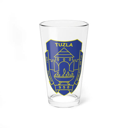Coat of arms of Tuzla (Bosnia and Herzegovina) (Coat of Arms) Pint Glass 16oz 16oz - Go Mug Yourself