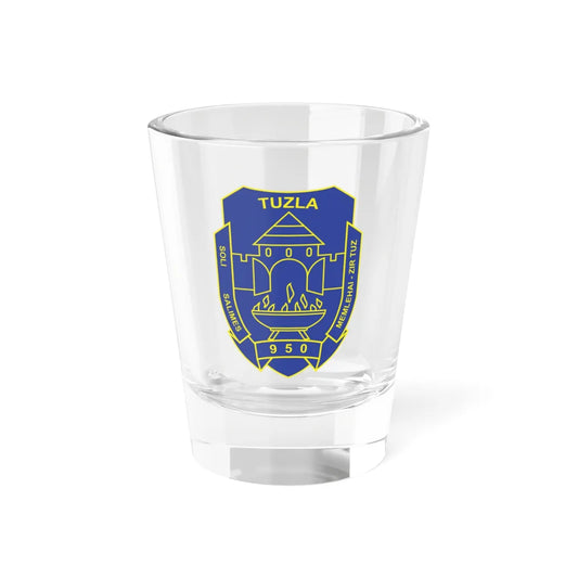 Coat of arms of Tuzla (Bosnia and Herzegovina) (Coat of Arms) Shot Glass 1.5oz 1.5oz - Go Mug Yourself
