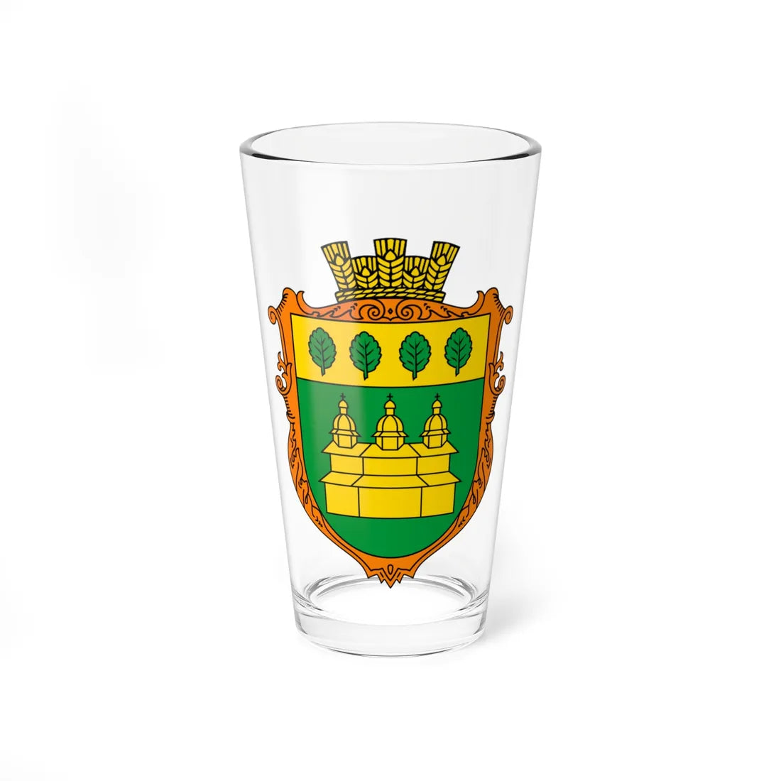 Coat of Arms of Tysovytsia (Ukraine) (Coat of Arms) Pint Glass 16oz 16oz - Go Mug Yourself