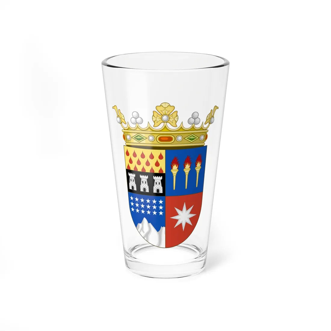 Coat of Arms of Ñuble Region (Chile) (Coat of Arms) Pint Glass 16oz 16oz - Go Mug Yourself