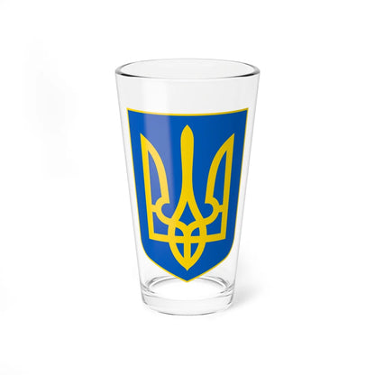 Coat of Arms of Ukraine (Ukraine) (Coat of Arms) Pint Glass 16oz 16oz - Go Mug Yourself