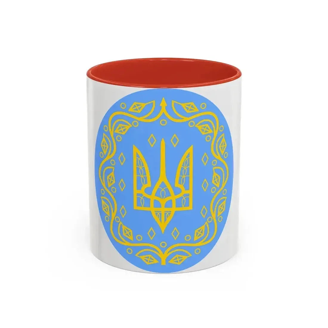 Coat of arms of Ukrainian People's Republic 2 - Accent Coffee Mug 11oz Red - Go Mug Yourself