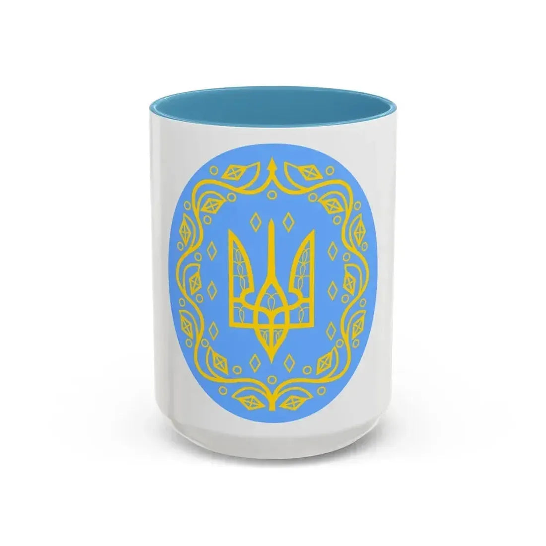 Coat of arms of Ukrainian People's Republic 2 - Accent Coffee Mug 15oz Light Blue - Go Mug Yourself