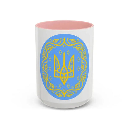 Coat of arms of Ukrainian People's Republic 2 - Accent Coffee Mug 15oz Pink - Go Mug Yourself