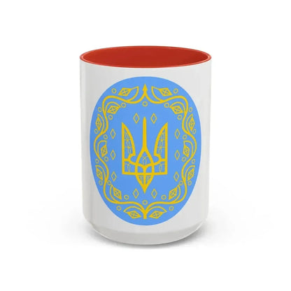 Coat of arms of Ukrainian People's Republic 2 - Accent Coffee Mug 15oz Red - Go Mug Yourself