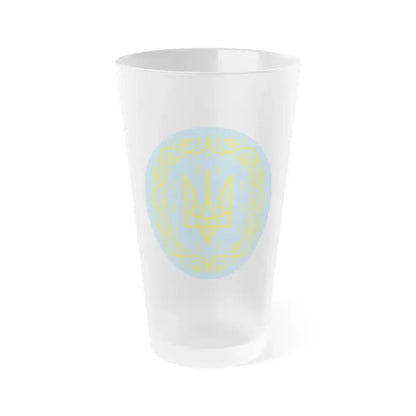 Coat of arms of Ukrainian People's Republic 2 - Frosted Pint Glass 16oz 16oz Frosted - Go Mug Yourself