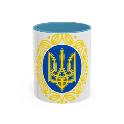 Coat of arms of Ukrainian People's Republic - Accent Coffee Mug 11oz Light Blue - Go Mug Yourself