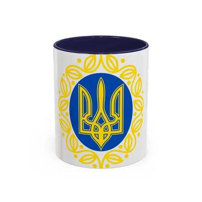 Coat of arms of Ukrainian People's Republic - Accent Coffee Mug 11oz Navy - Go Mug Yourself