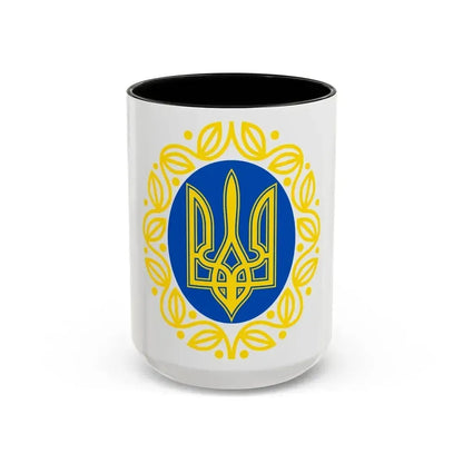 Coat of arms of Ukrainian People's Republic - Accent Coffee Mug 15oz Black - Go Mug Yourself