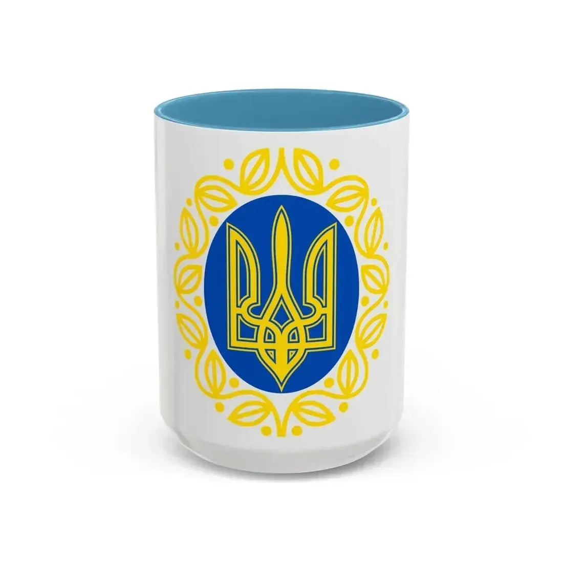 Coat of arms of Ukrainian People's Republic - Accent Coffee Mug 15oz Light Blue - Go Mug Yourself