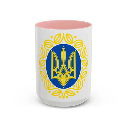 Coat of arms of Ukrainian People's Republic - Accent Coffee Mug 15oz Pink - Go Mug Yourself