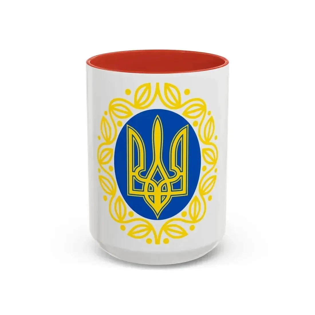 Coat of arms of Ukrainian People's Republic - Accent Coffee Mug 15oz Red - Go Mug Yourself