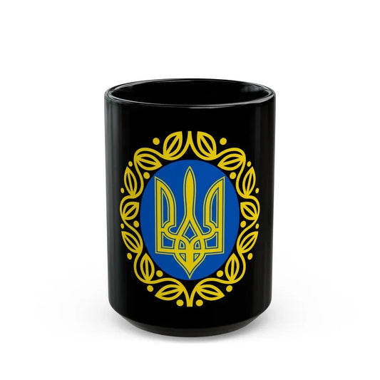 Coat of arms of Ukrainian People's Republic - Black Coffee Mug 15oz - Go Mug Yourself