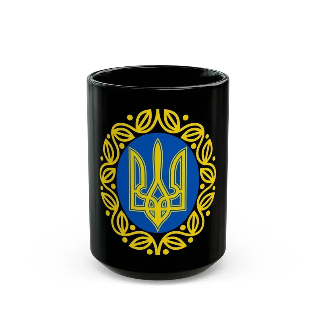 Coat of arms of Ukrainian People's Republic - Black Coffee Mug 15oz - Go Mug Yourself