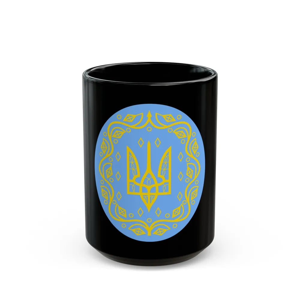 Coat of arms of Ukrainian People's Republic 2 - Black Coffee Mug-15oz-Go Mug Yourself