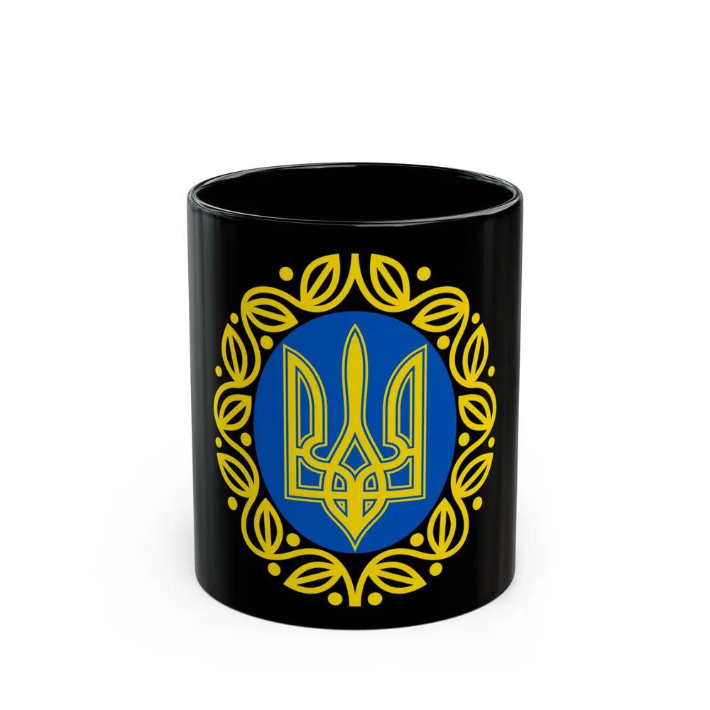 Coat of arms of Ukrainian People's Republic - Black Coffee Mug-11oz-Go Mug Yourself