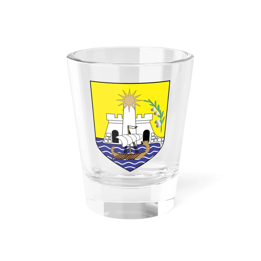 Coat of Arms of Ulcinj (Montenegro) (Coat of Arms) Shot Glass 1.5oz 1.5oz - Go Mug Yourself