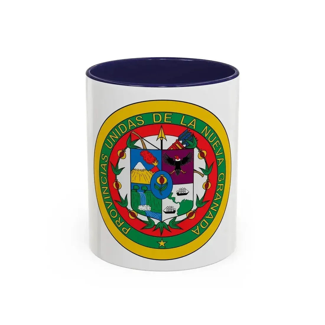 Coat of arms of United Provinces of New Granada 2 - Accent Coffee Mug 11oz Navy - Go Mug Yourself