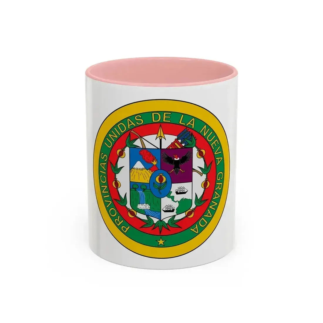 Coat of arms of United Provinces of New Granada 2 - Accent Coffee Mug 11oz Pink - Go Mug Yourself