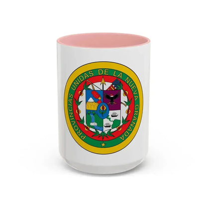 Coat of arms of United Provinces of New Granada 2 - Accent Coffee Mug 15oz Pink - Go Mug Yourself