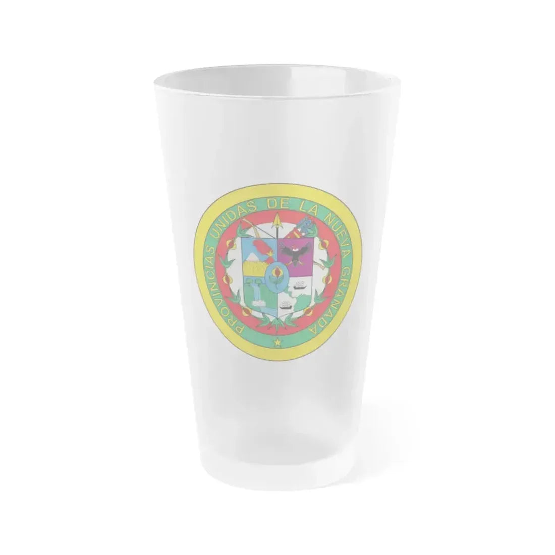 Coat of arms of United Provinces of New Granada 2 - Frosted Pint Glass 16oz 16oz Frosted - Go Mug Yourself