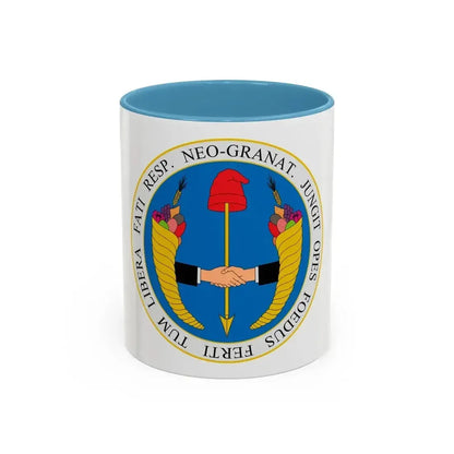 Coat of arms of United Provinces of New Granada - Accent Coffee Mug 11oz Light Blue - Go Mug Yourself