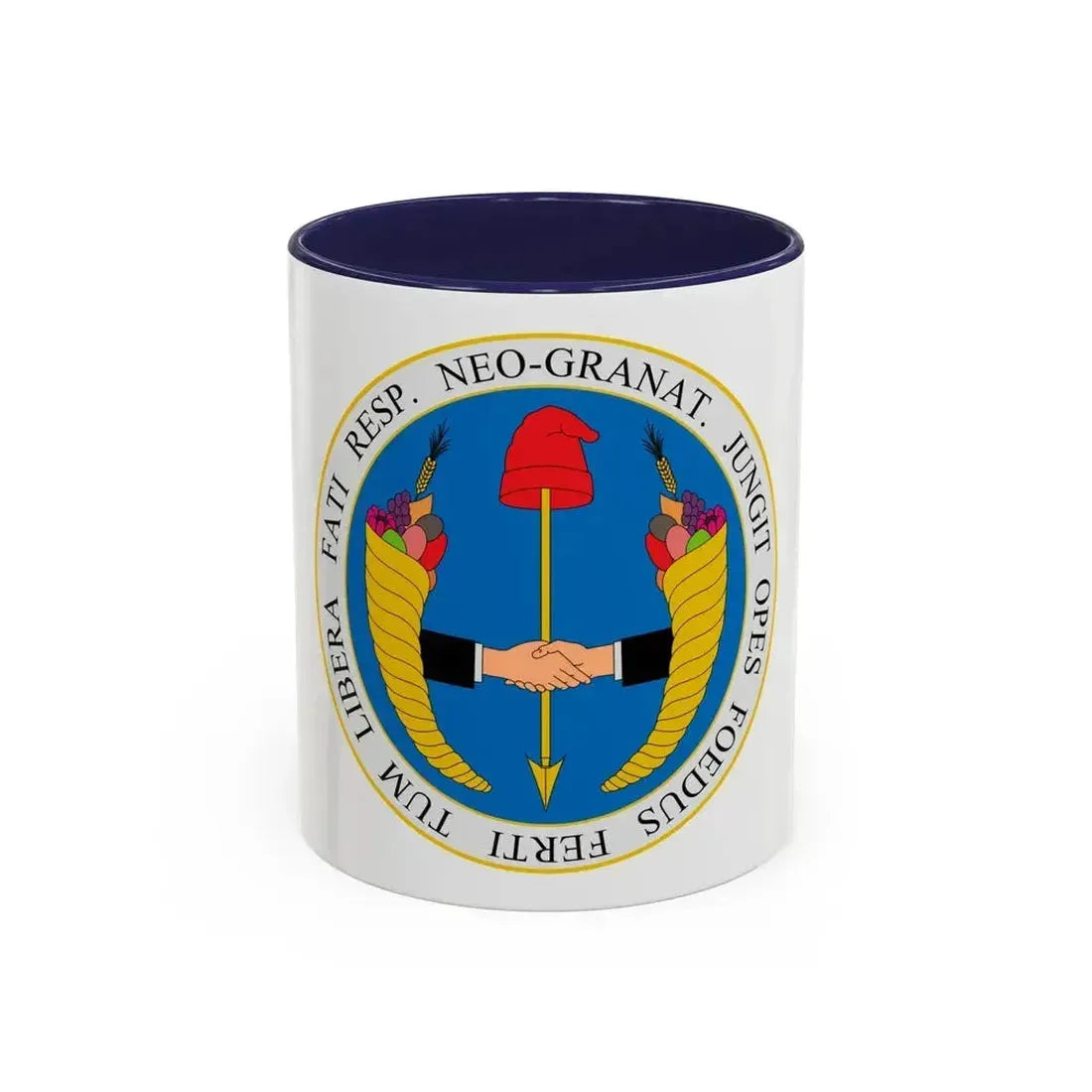 Coat of arms of United Provinces of New Granada - Accent Coffee Mug 11oz Navy - Go Mug Yourself