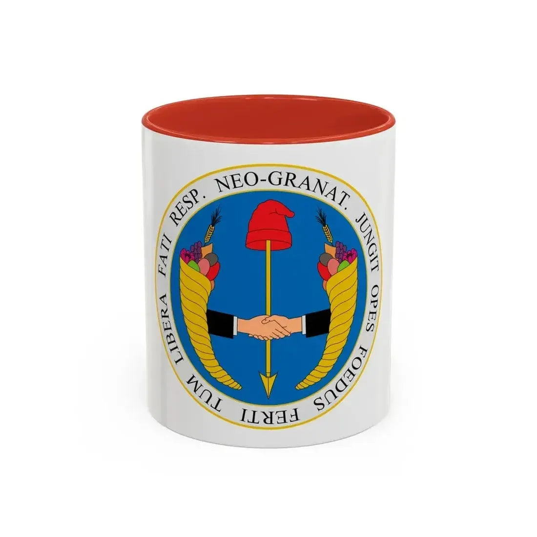 Coat of arms of United Provinces of New Granada - Accent Coffee Mug 11oz Red - Go Mug Yourself